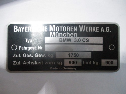 Typenschild bmw cs - cs, schild